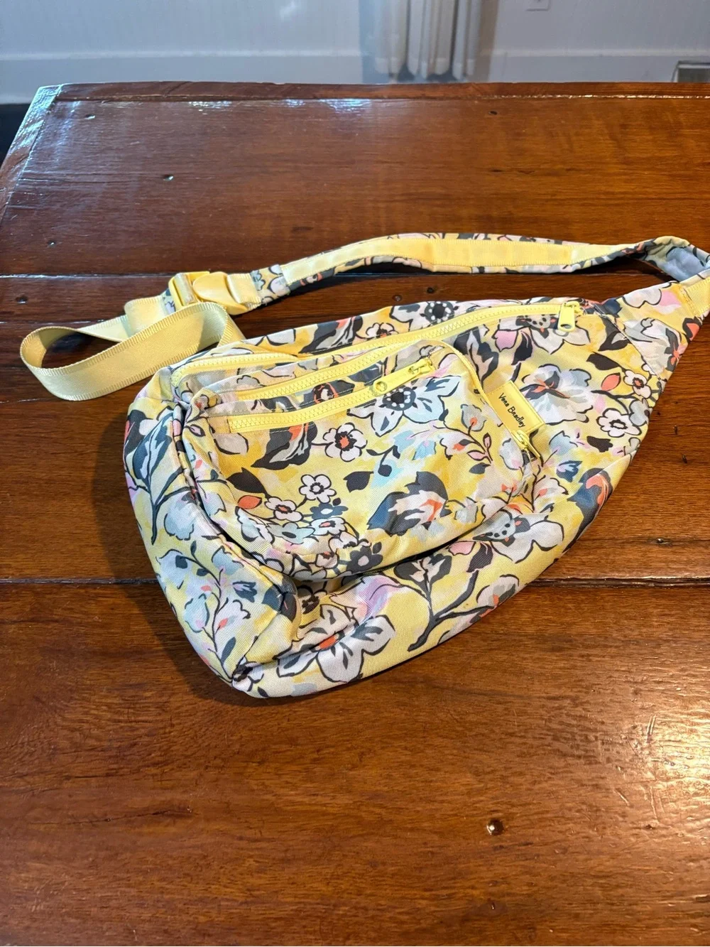 Vera Bradley Yellow Floral Crossbody Sling Bag